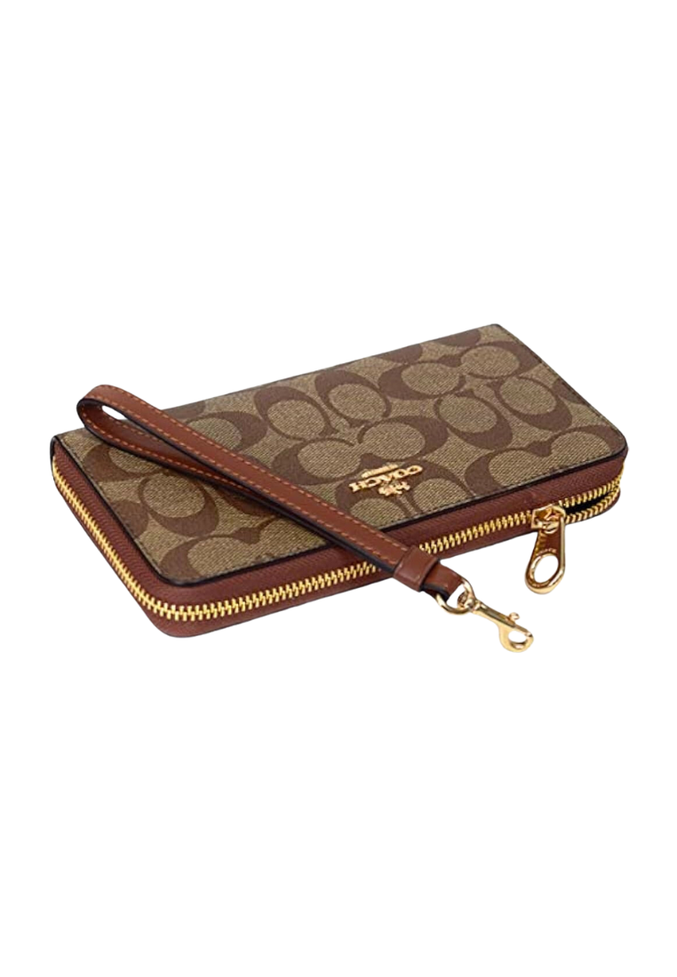 Coach Long Zip Around Wallet In Brown Redwood C4452
