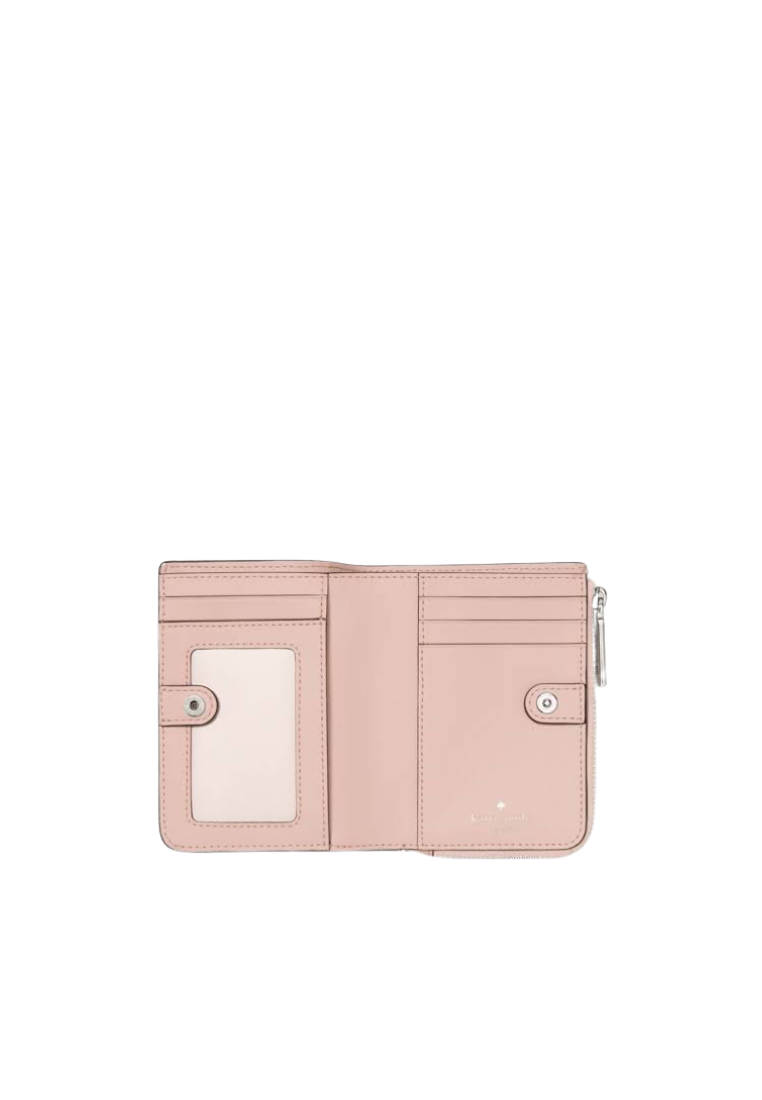 Kate Spade Shiny Quilted Small L-zip Wallet In Rose Smoke KP306