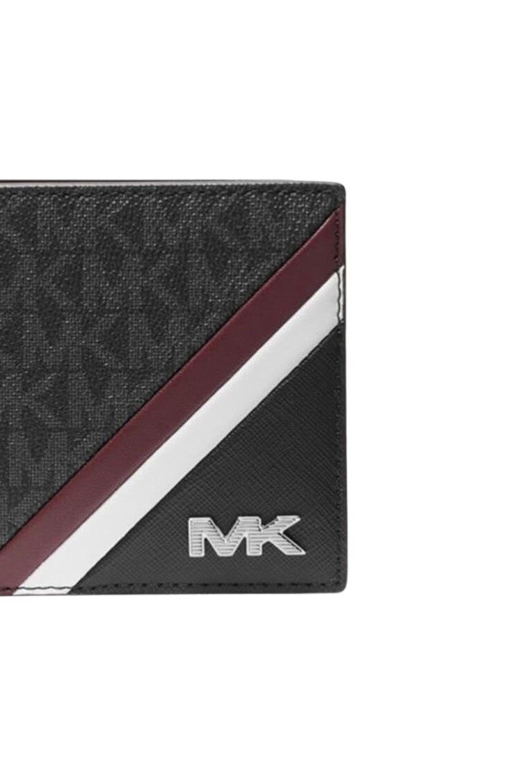 Michael Kors Rivington Striped Logo Billfold Wallet With Coin Pouch In Oxblood 36F4LRVF3L
