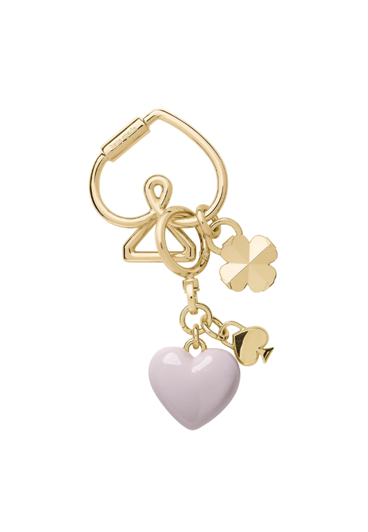 ( PREORDER ) Kate Spade Heart Bag Charm In Lilac Moon KN239