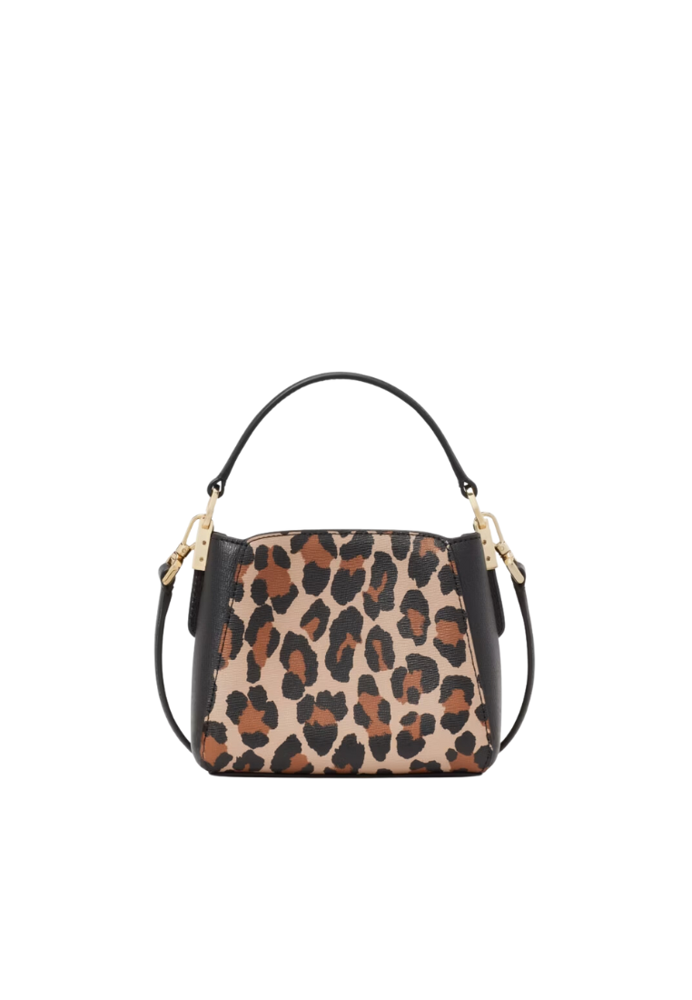 Kate Spade Phoebe Small Spotted Leopard Top Handle Satchel Bag In Brown Multi KH486