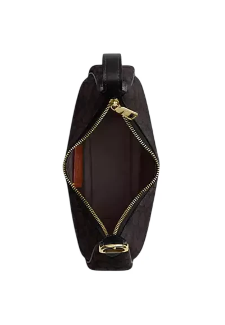 Coach Emily Shoulder Bag In Signature Canvas In Walnut Black CDX17