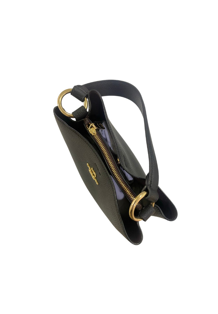 ( PRELOVED ) Coach Mollie CA177 Bucket Bag Pebble Leather Shoulder Bag In Black