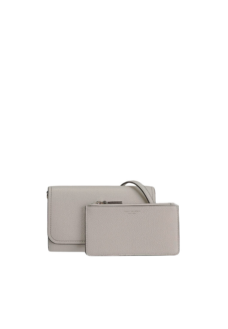 Tory Burch Thea Crossbody Bag With Flat Wallet In Gray Heron 146467