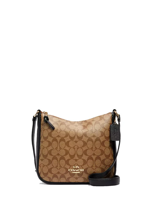 Coach Signature Ellie C1649 File Bag In Khaki Black