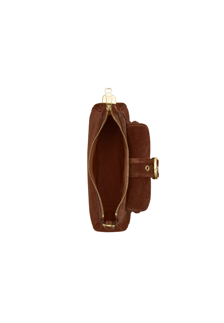 Coach Ashton Suede Mini Shoulder Bag In Warm Brown CFA50