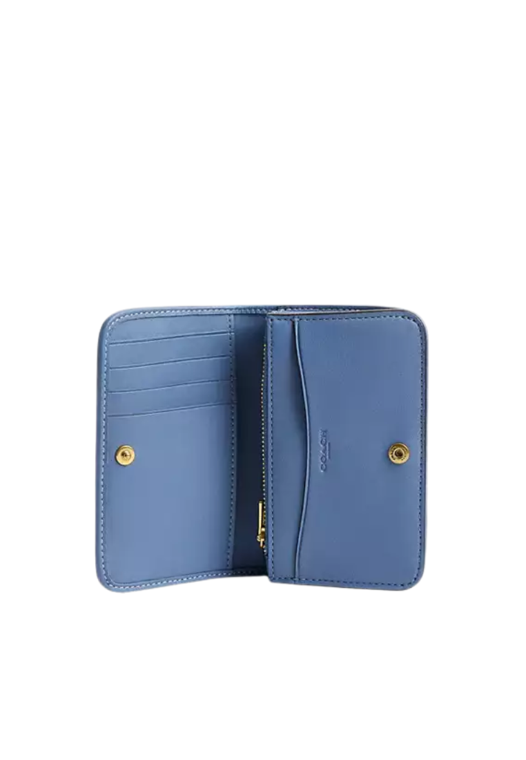 ( PREORDER ) Coach Essential Slim Regenerative Cotton Denim With Crystal Signature Card Case In Denim CER91