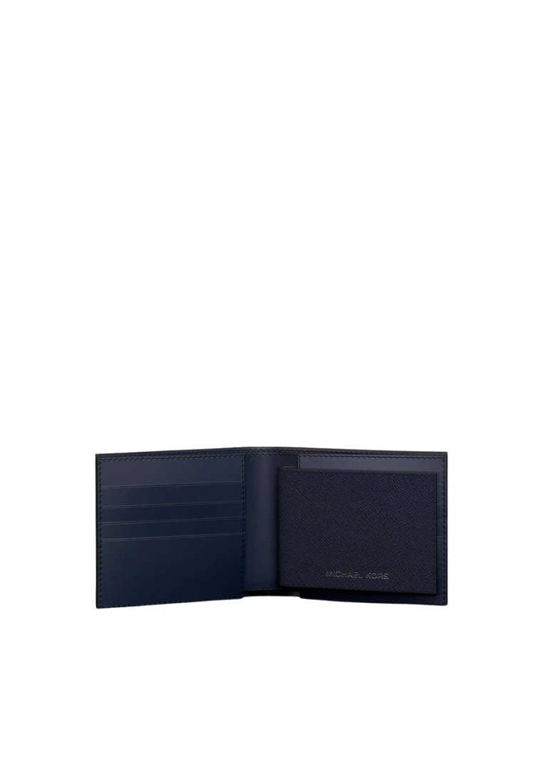 Michael Kors Cooper Billfold Wallet With Passcase In Navy Blue Marine 36S5LCOF2U