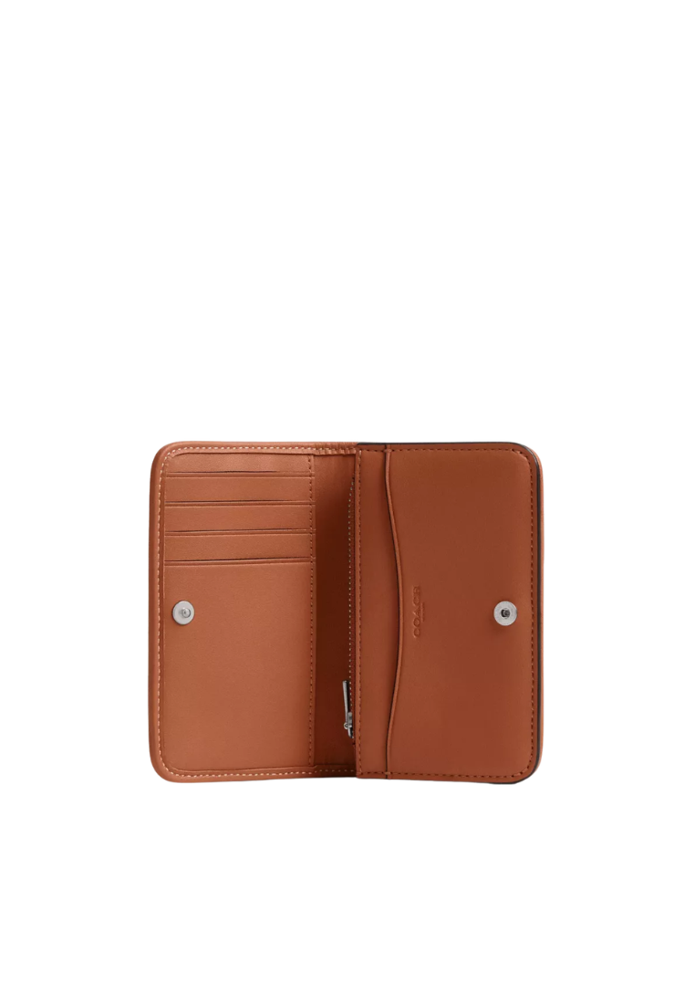 ( PREORDER ) Coach Essential Slim Loved Leather Card Case In Brass Brown CER28