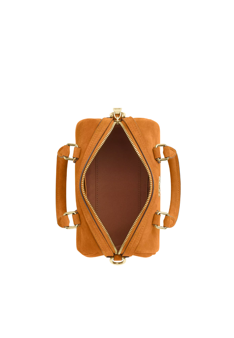 ( PREORDER ) Coach Mini Rowan Suede Crossbody Bag In Marigold CGE84