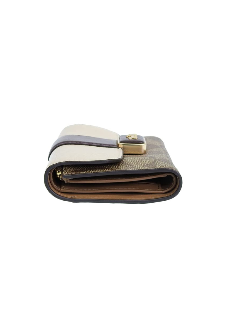 Coach Medium Grace CC060 Wallet With Signature Canvas In Light Khaki Chalk Multi