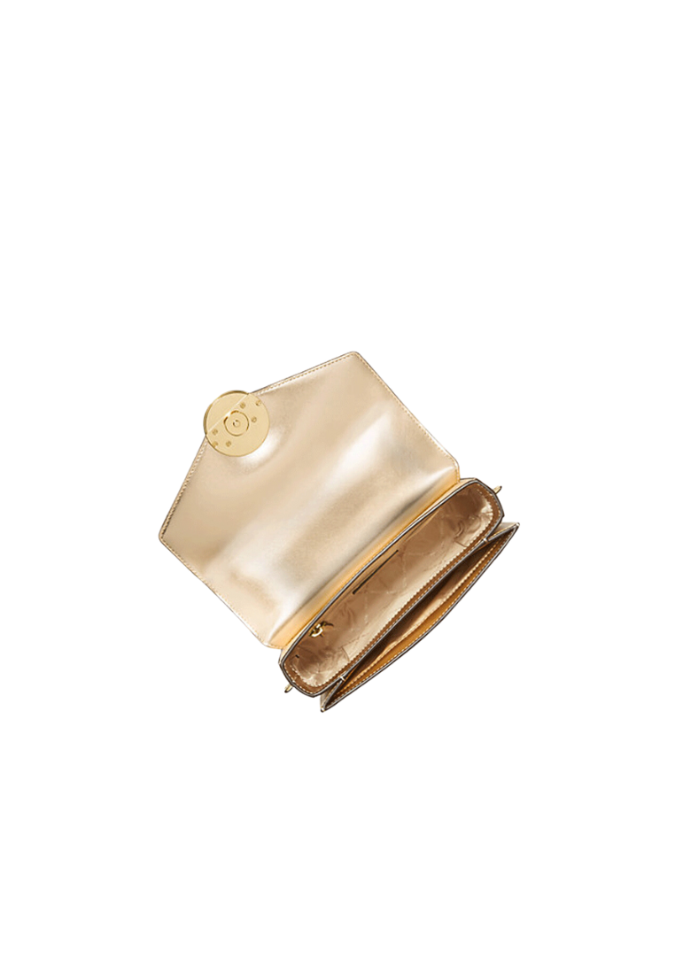 Michael Kors Carmen Medium Metallic Faux Leather Convertible Shoulder Bag In Pale Gold 35S3GNML2M