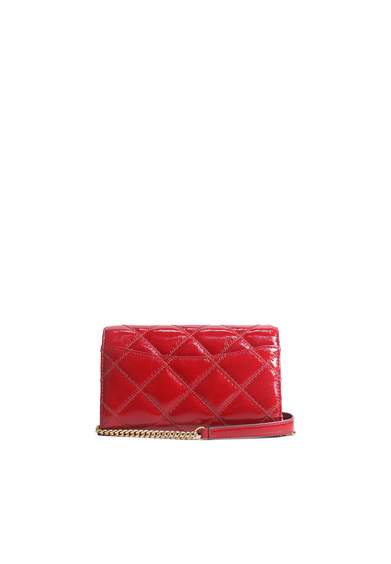 Tory Burch Willa Shine Chain Wallet In Berry 164057