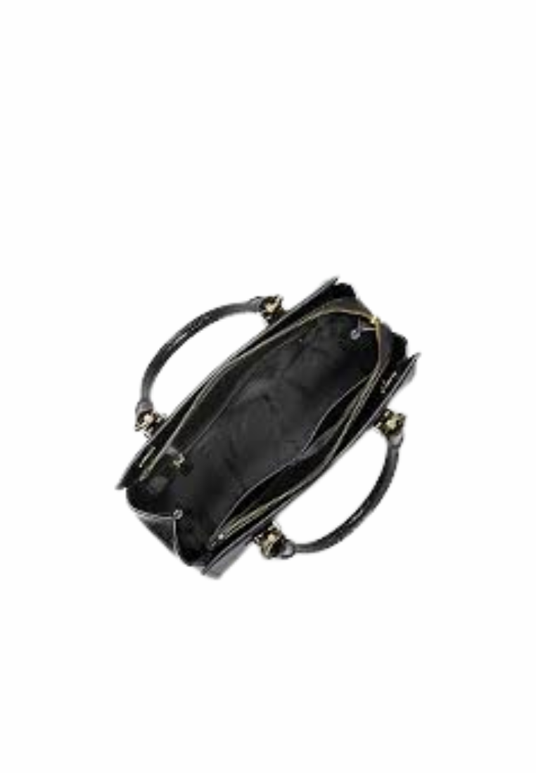 Michael Kors Marilyn Medium Satchel Bag Saffiano Leather In Black Noir 35F5S6AS2L