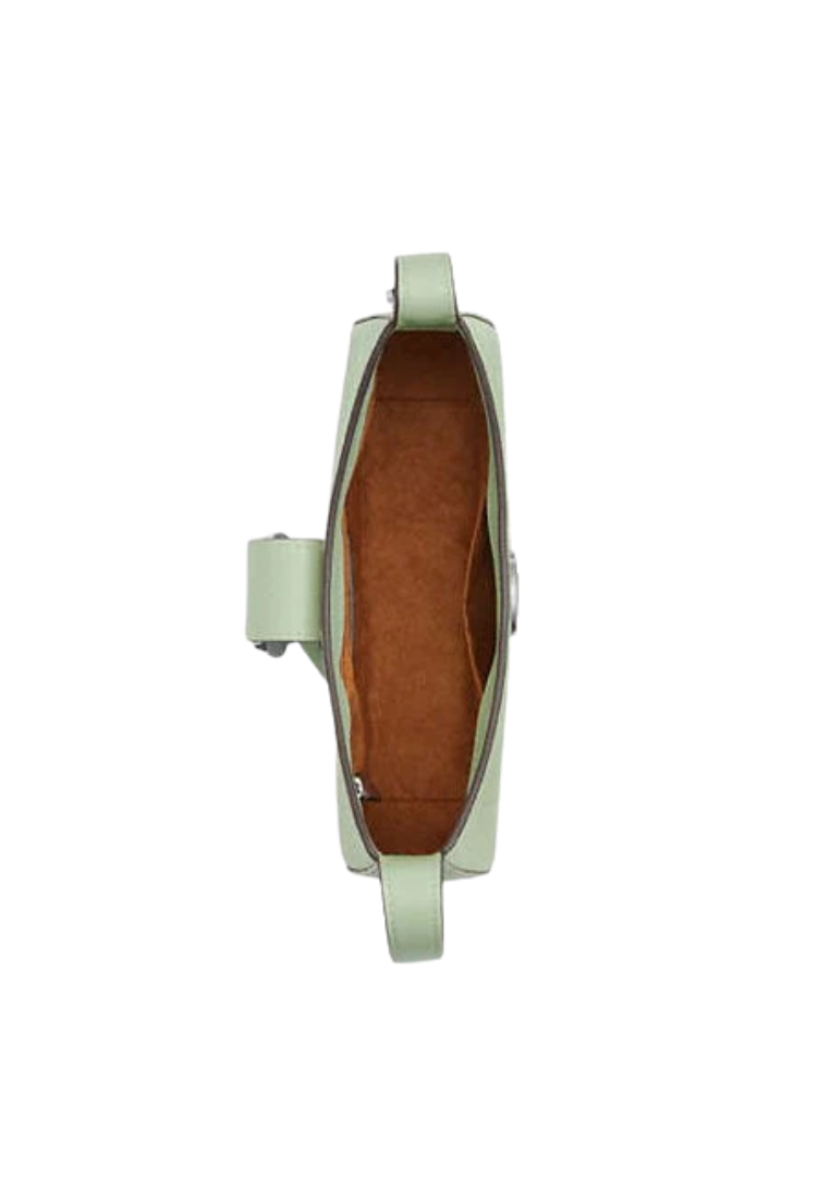 Coach Eliza Lizard Embossed Shoulder Bag In Pale Green CR107