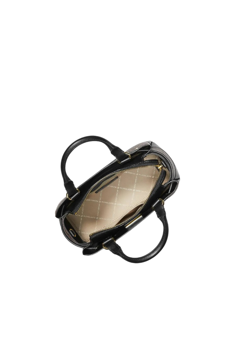 Michael Kors Reed Handbag Small Belted Logo Satchel Signature In Brown Black 35S3G6RS1B