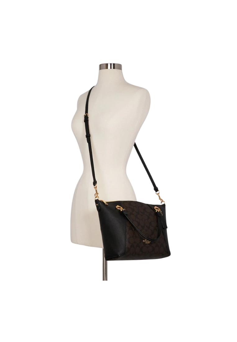 Coach  Signature Kacey C6230 Satchel Bag In Brown Black