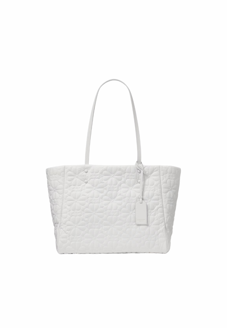 Kate Spade Tilly Tote Bag Quilted Medium In White Dove KL194