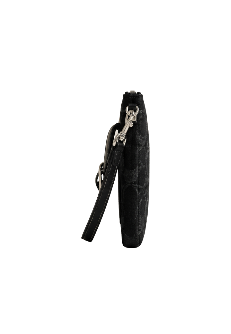 Coach Ashton Wristlet In Signature Jacquard Denim In Black CEF57