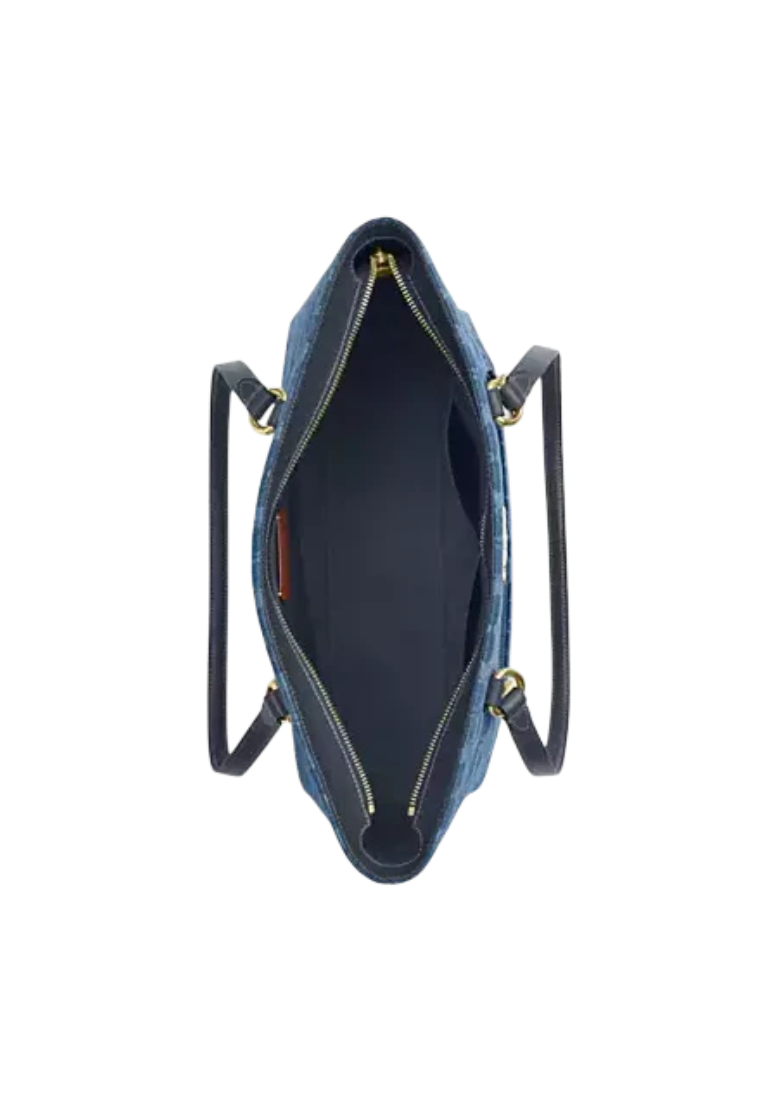 Coach Station Tote Bag In Signature Denim In Indigo CDB88