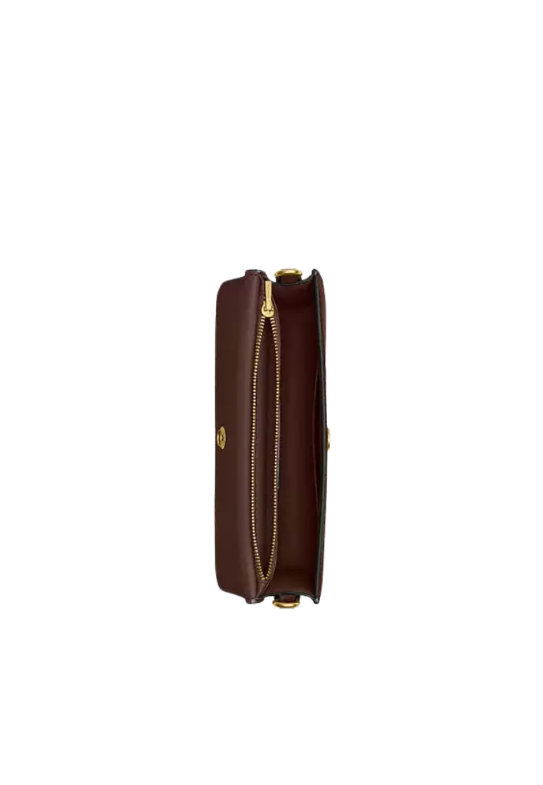 ( PREORDER ) Coach New York Elora Top Handle Crossbody Bag In Brass Dark Chocolate CDD59