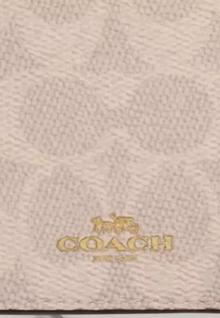 Coach ID Signature Canvas Lanyard In Sand Chalk CZ285