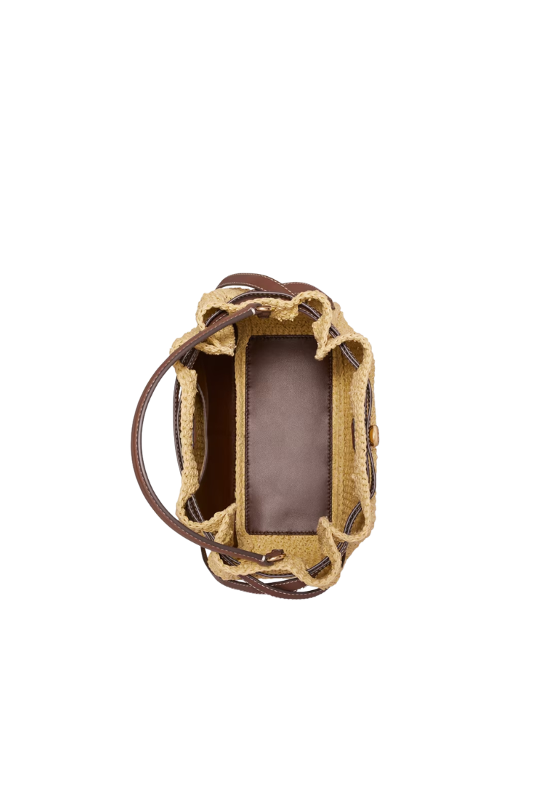 ( PREORDER ) Tory Burch Romy Woven Bucket Bag In Natural 178665