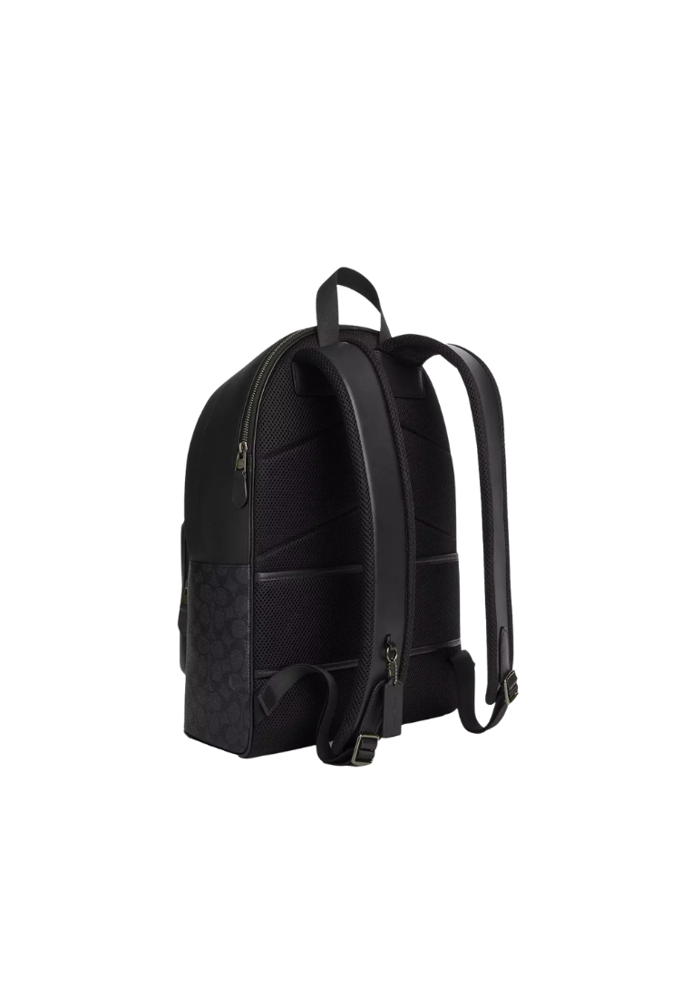 Coach West Signature Canvas Backpack In Charcoal Black CV925