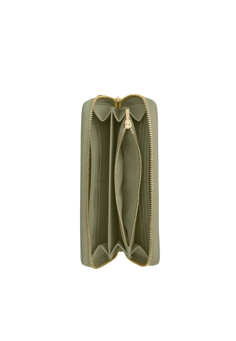 Coach Long Zip Around Wallet With Quilting In Pistachio CEL63