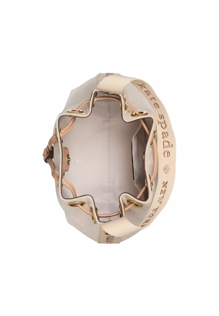 Kate Spade Kip Canvas Bucket Bag In Light Fawn KL048