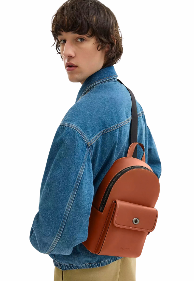 Coach Turnlock Sling Bag In Tan CBI62