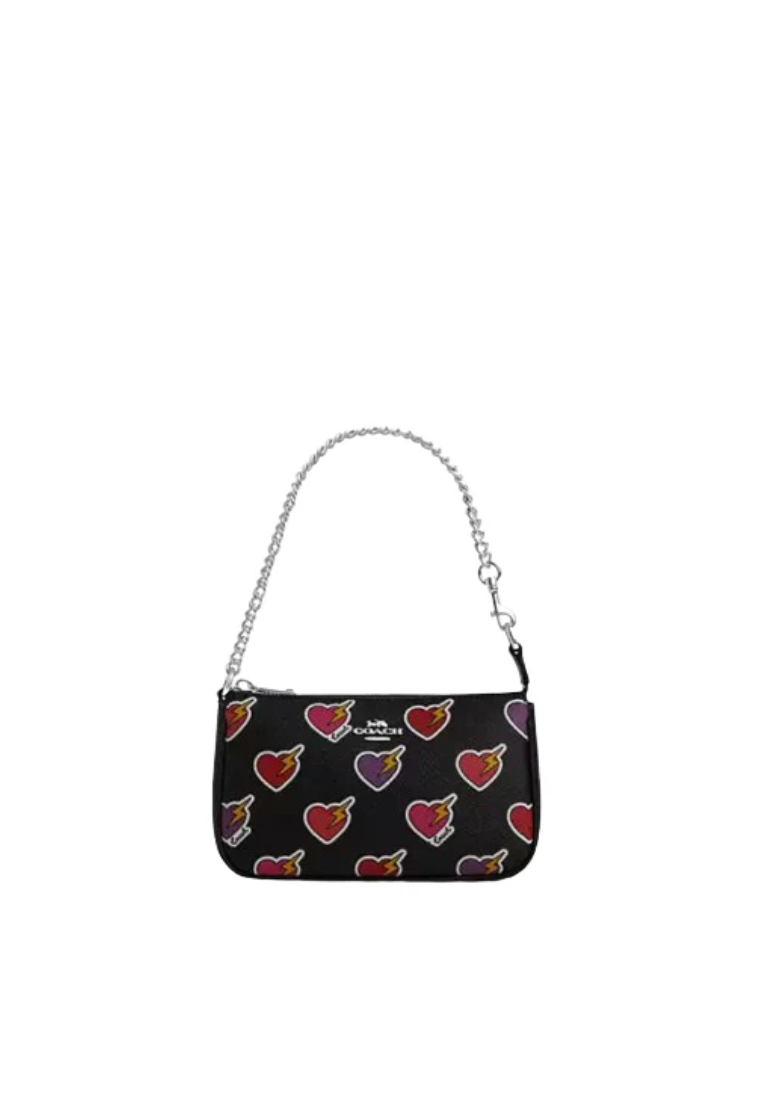 Coach Nolita 19 Shoulder Bag With Heart Bolt Print In Black Multi CW452