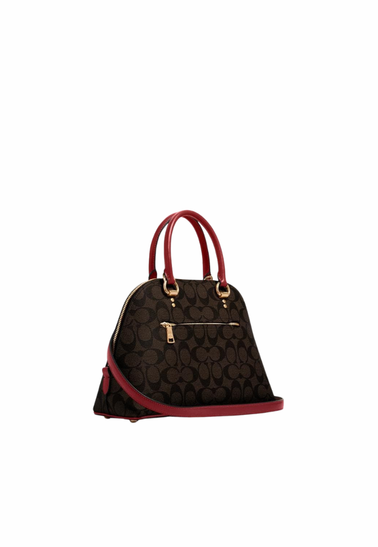 Coach Signature Katy 2558 Satchel Bag In Brown Red