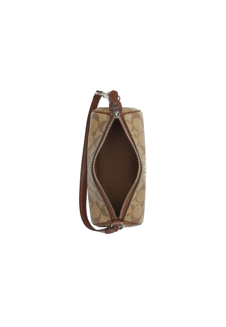 Coach Nolita Barrel Handbag In Signature Canvas In Khaki Saddle CP475