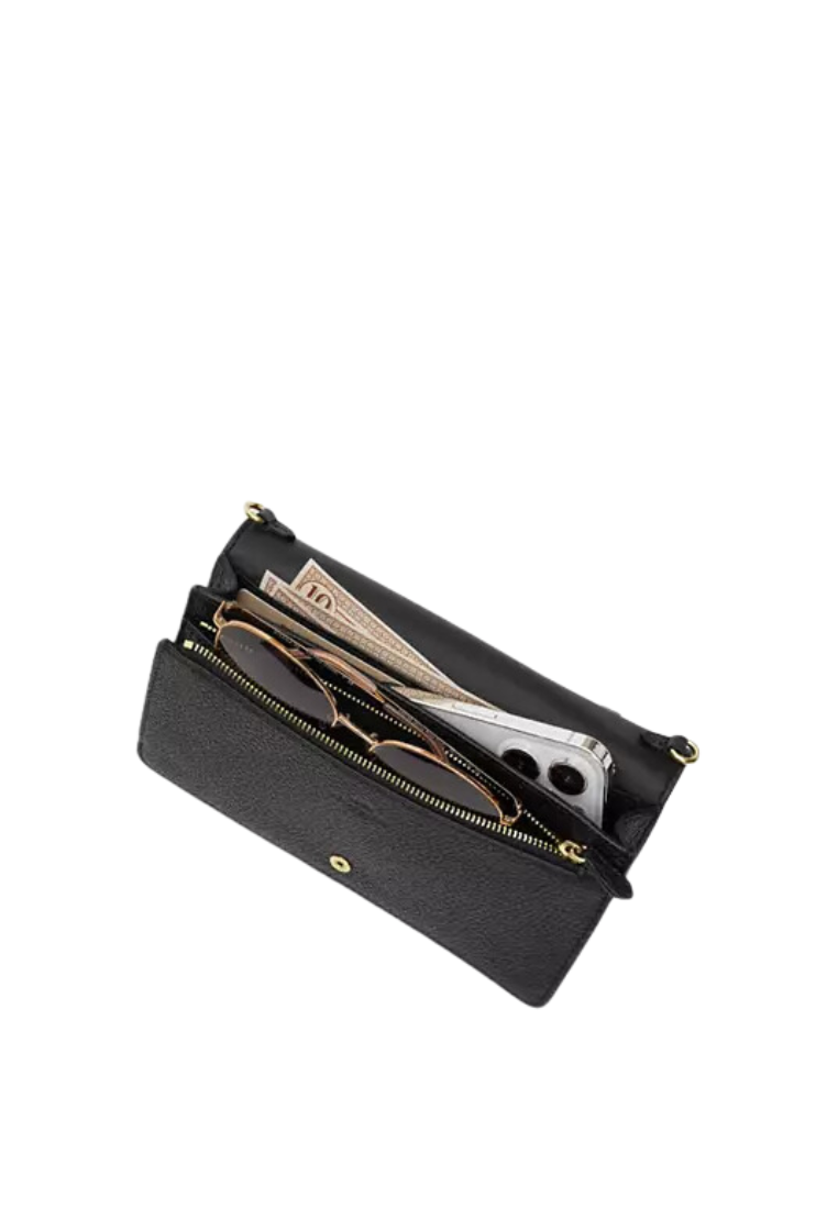 ( PREORDER ) Coach Anna Foldover 
 Clutch Bag Signature Canvas In Gold Brown Black


 3036