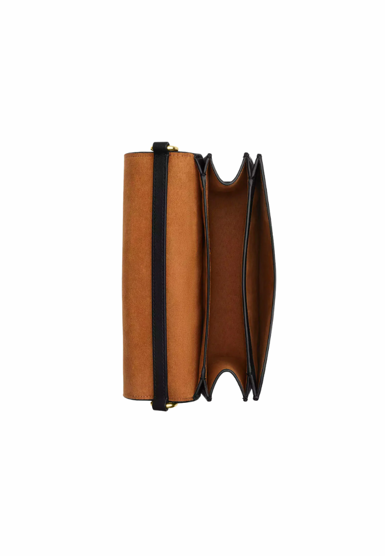 Coach Quinn Shoulder Bag Signature Canvas In Walnut Black CZ770