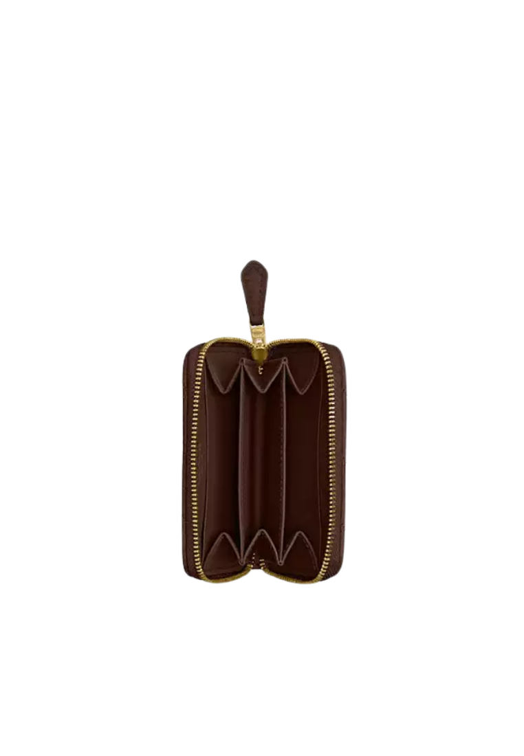 ( PREORDER ) Coach Essential Small Zip Around With Pillow Quilting Card Case In Maple CM506
