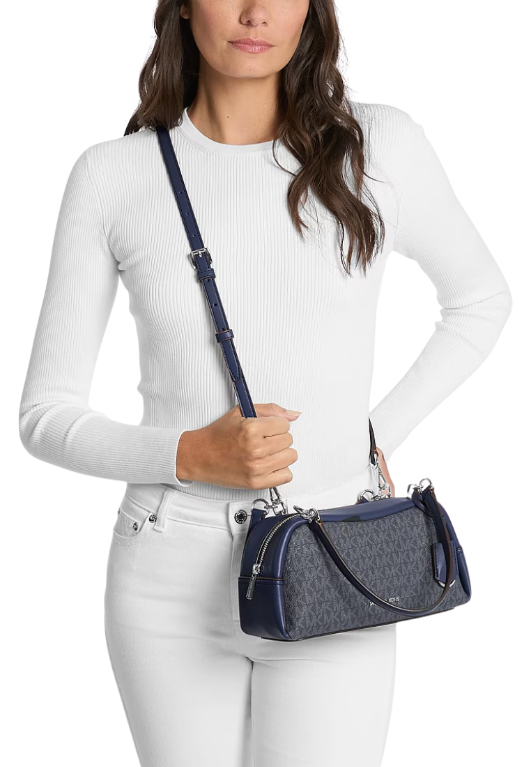 Michael Kors Cecily Small Signature Logo Shoulder Bag In Admiral 35F5S8CL1B