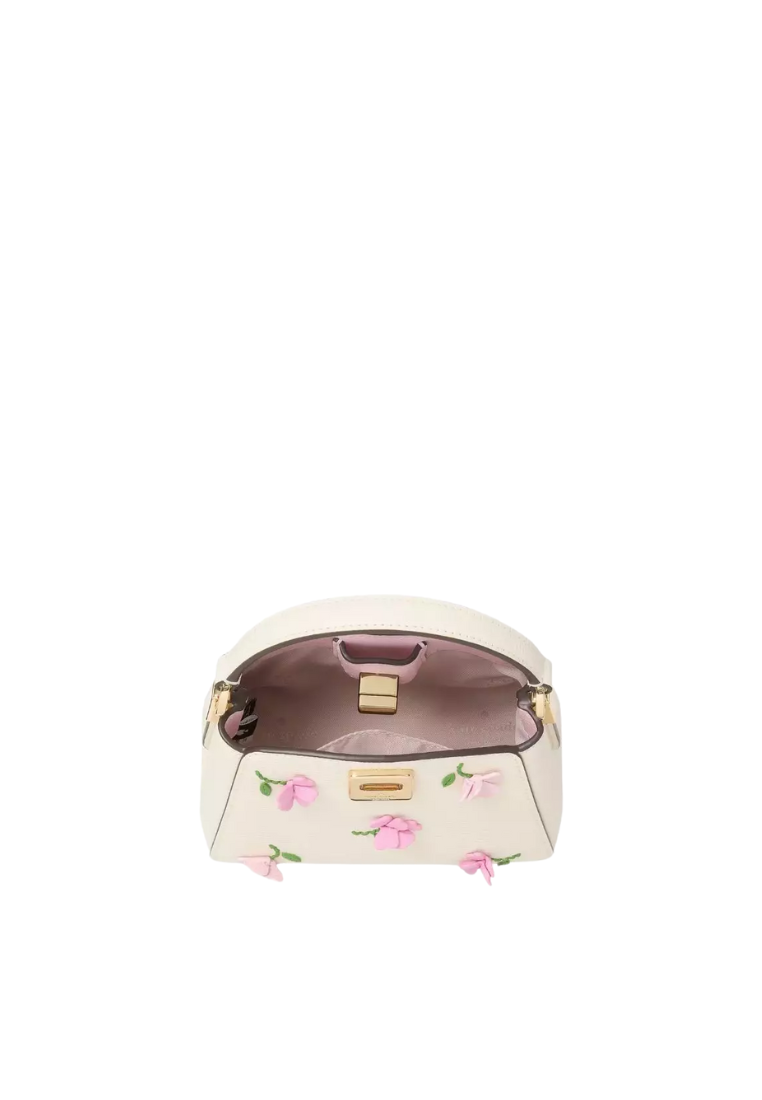 Kate Spade Phoebe Floral Applique Mini Top Handle In Meringue KK139