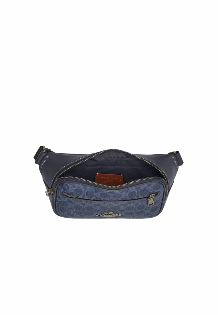 Coach Elias Belt Bag Signature Canvas In Midnight Navy CZ400