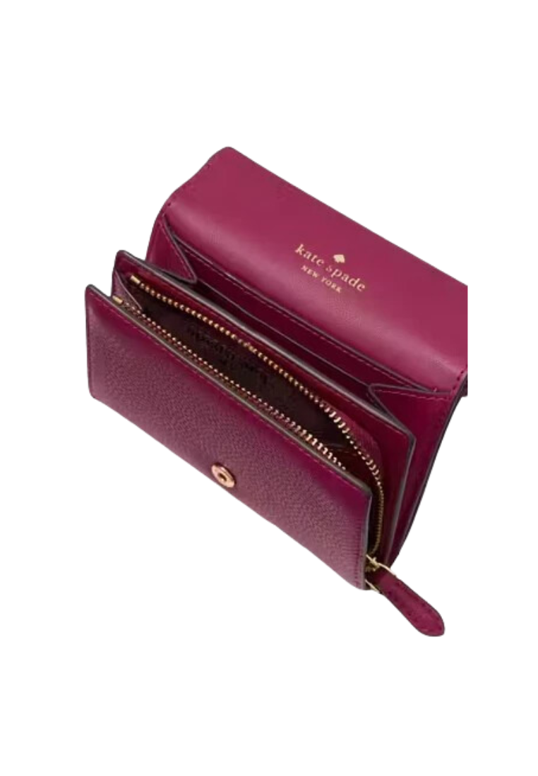 Kate Spade Kayla Small L-zip Wallet In Dark Raspberry KK056