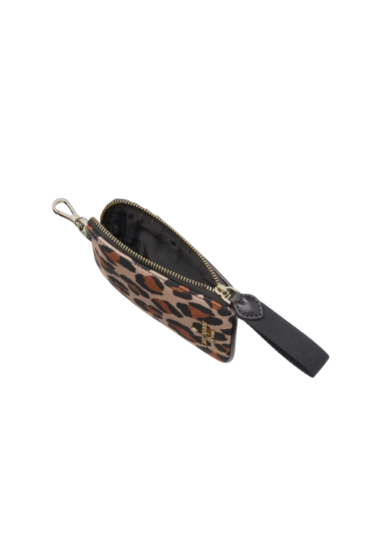 Kate Spade Chelsea Leopard Card Case Lanyard In Brown Multi KH754