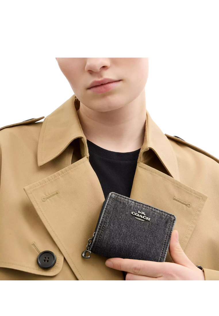 ( PREORDER ) Coach Snap Wallet In Washed Grey CAP07