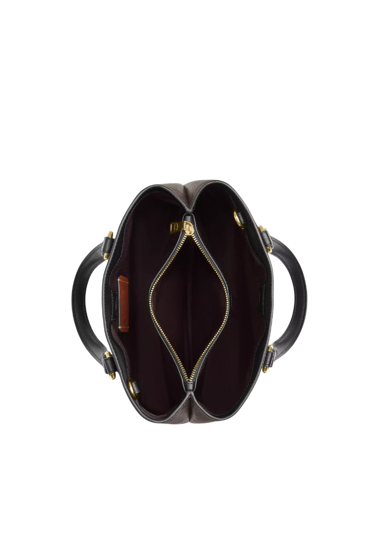 Coach Station Carryall Handbag In Walnut Black CET31