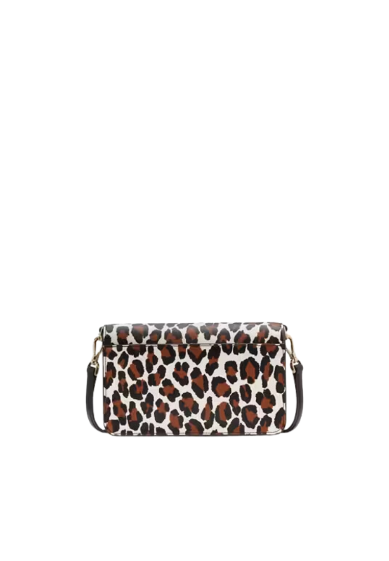 Kate Spade Madison Spotted Leopard Crossbody Bag Small Flap In Cream Multi KH778