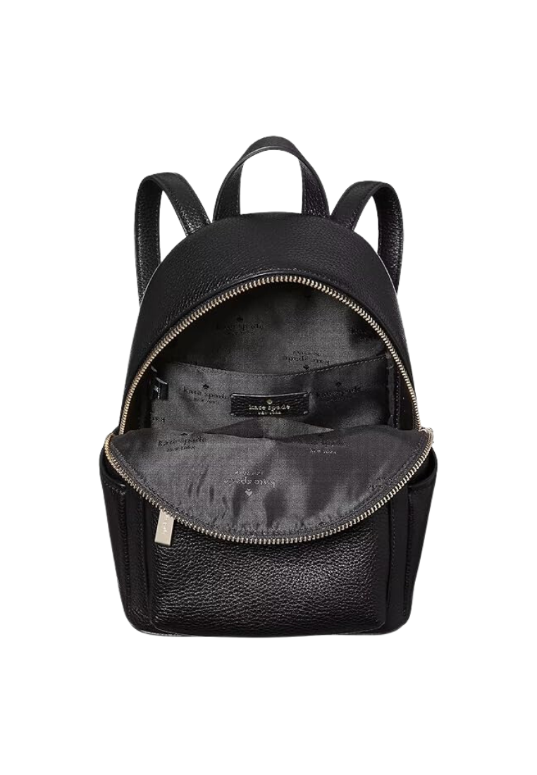 Kate Spade Leila Pebbled Leather Mini Dome Backpack In Black KB650