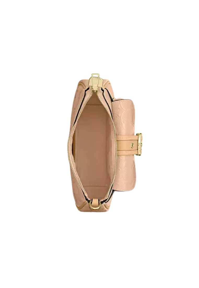 Coach Ashton Mini Shoulder Bag Signature Patent Leather In Faded Blush CEN11