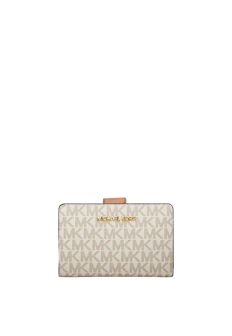 ( PREORDER ) Michael Kors Medium Signature Logo Wallet In Vanilla 35F8GTVF2B
