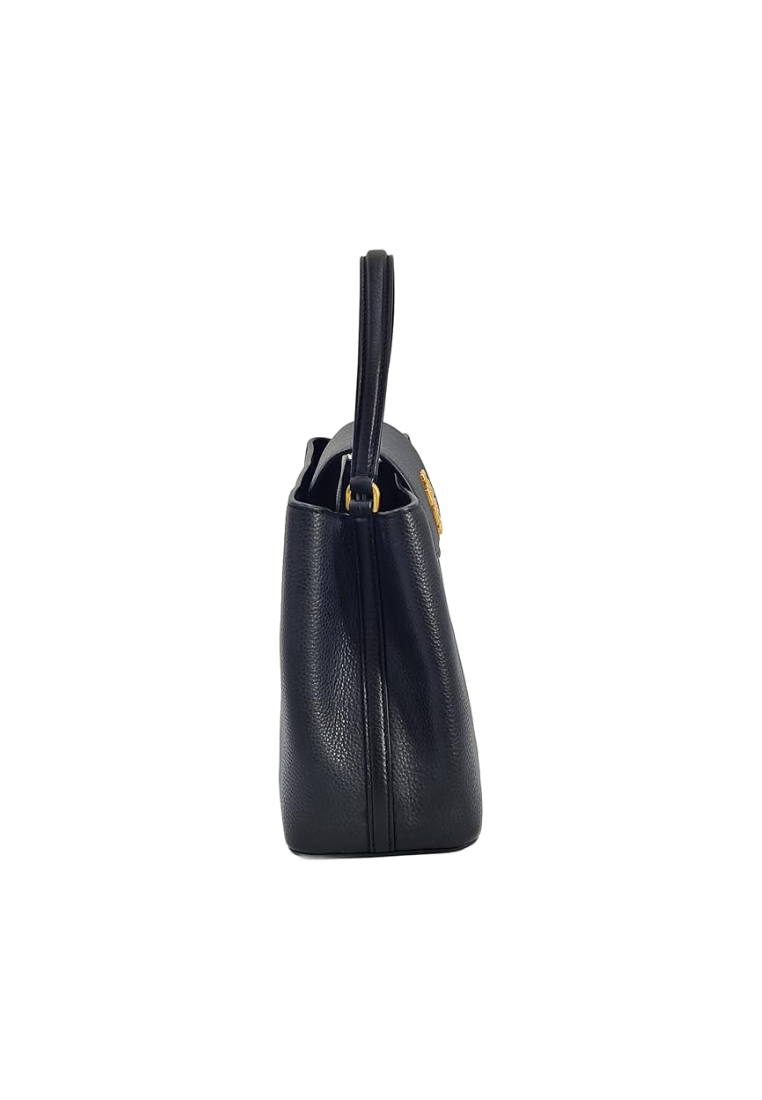 Tory Burch Britten Satchel Bag With Gold Hardware In Black 140972