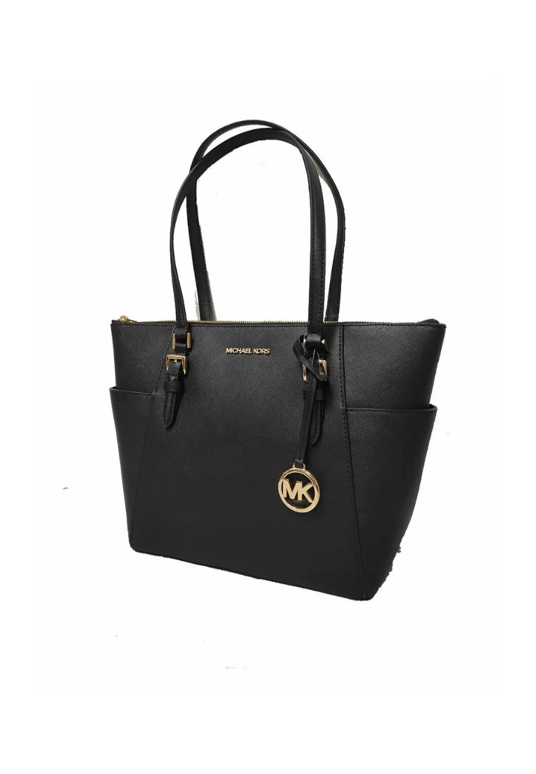 Michael Kors Charlotte Large Top Zip Tote Bag 35T0GCFT7L In Black